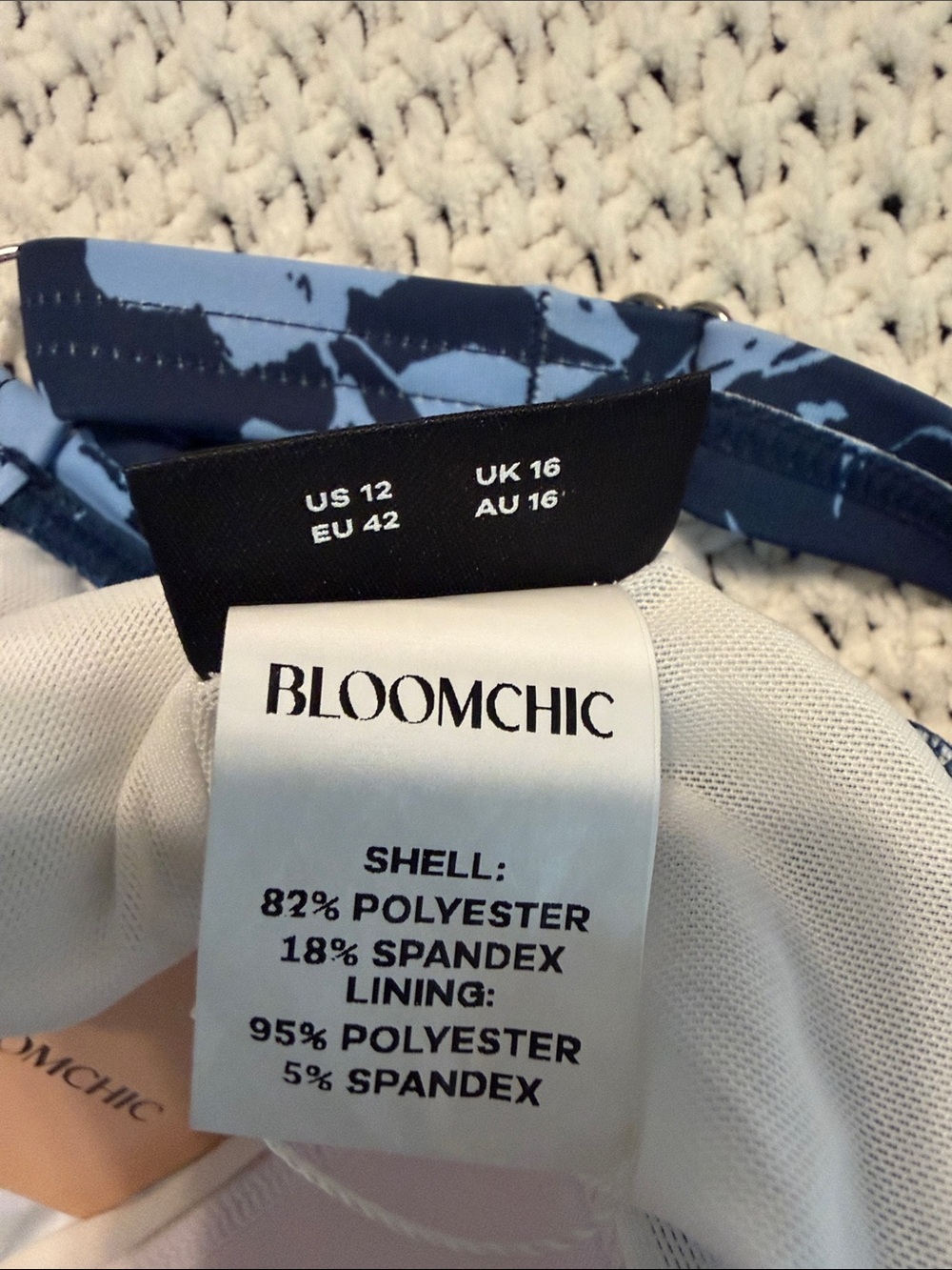 BloomChic Navy and Light Blue Floral Swimshort swim suit - Picture 3 of 6